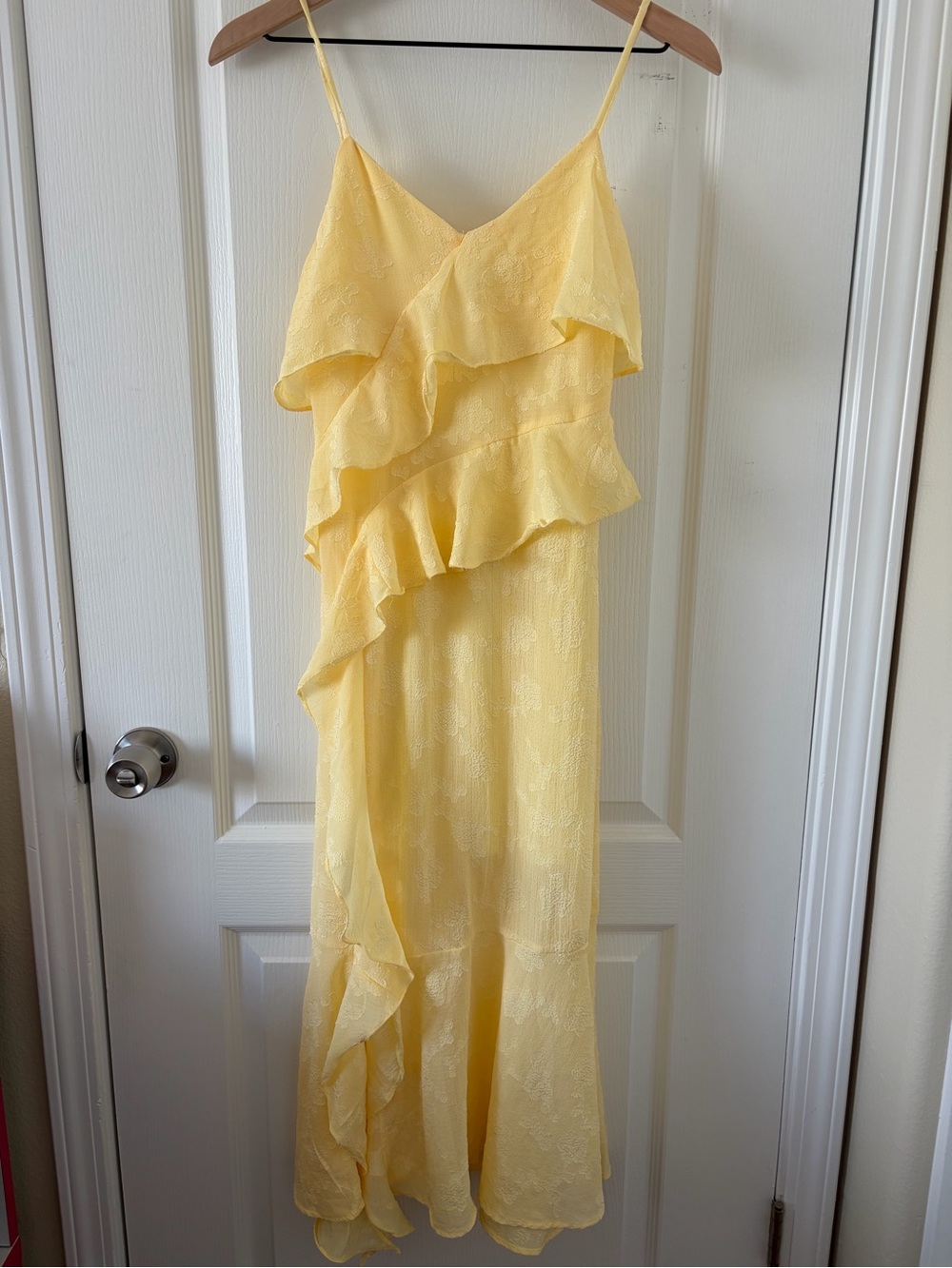 wild fable Yellow Ruffle High-Low Spaghetti Strap Dress